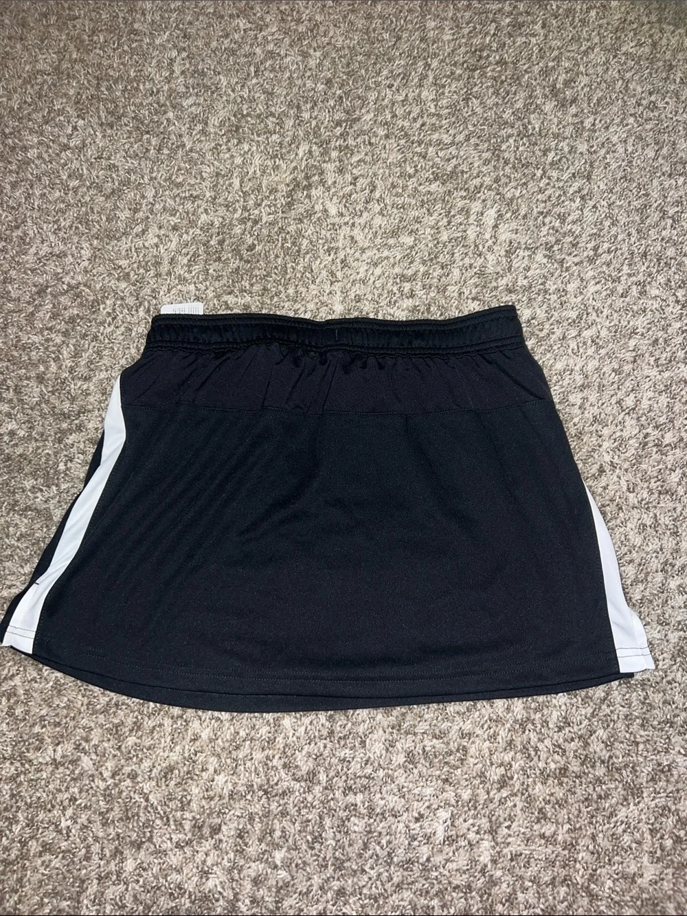 NWT! Nike Black Athletic Skirt w/ White Stripe and White Swoosh Accent Size MED